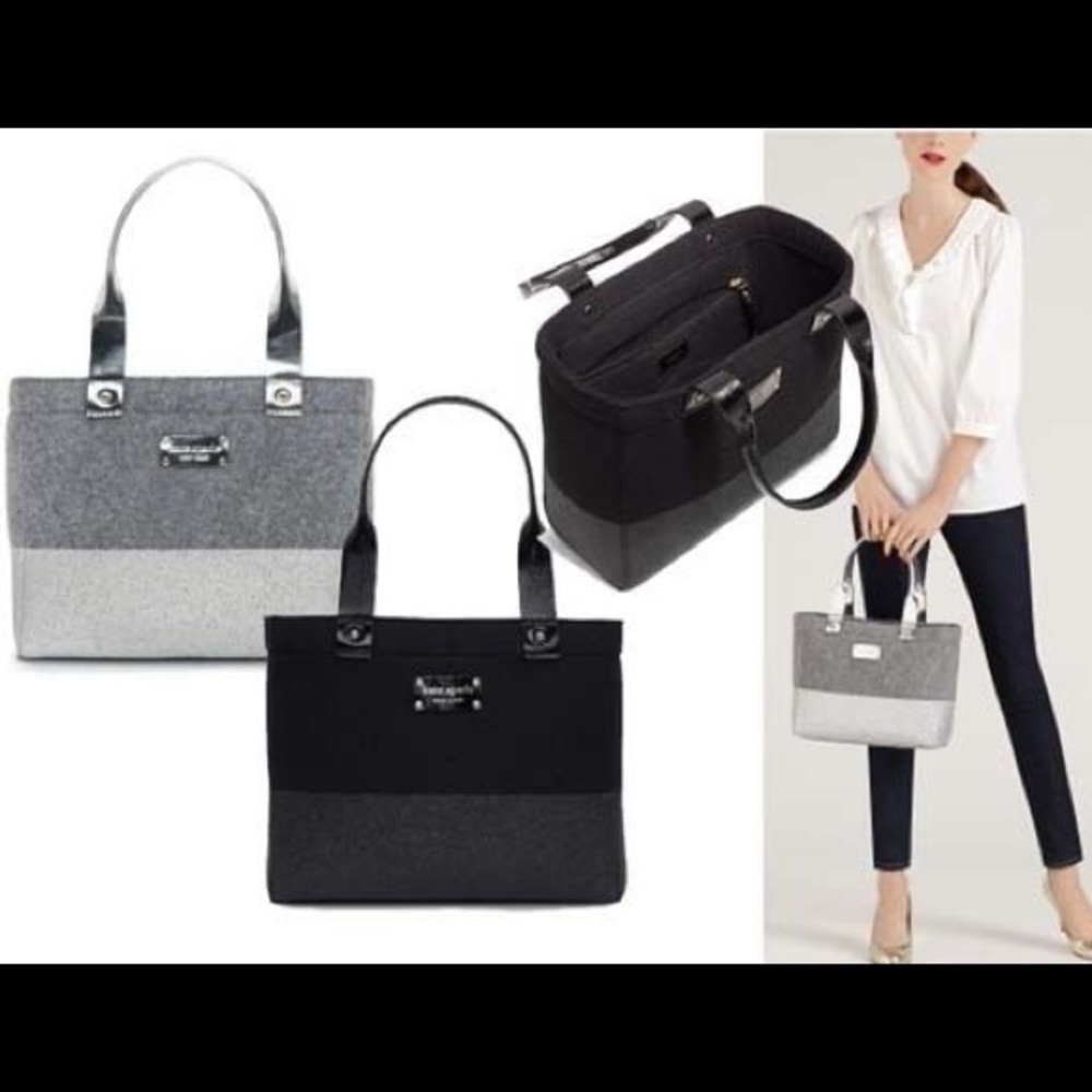 Kate Spade Quinn tote in dipped frosted silver